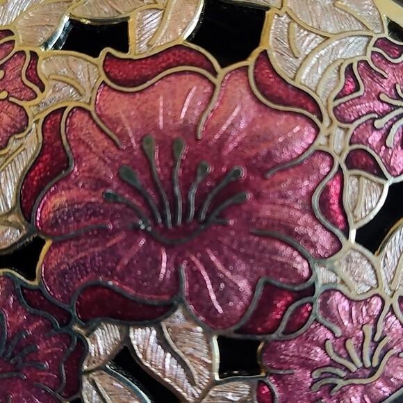 Vintage Fish & Crown Cloisonne Brooch - Picture 2 of 6